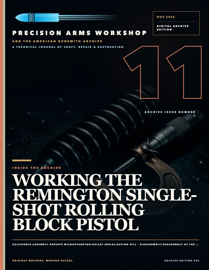 November 2006 cover — Gunsmith Magazine, The American Gunsmith Archive