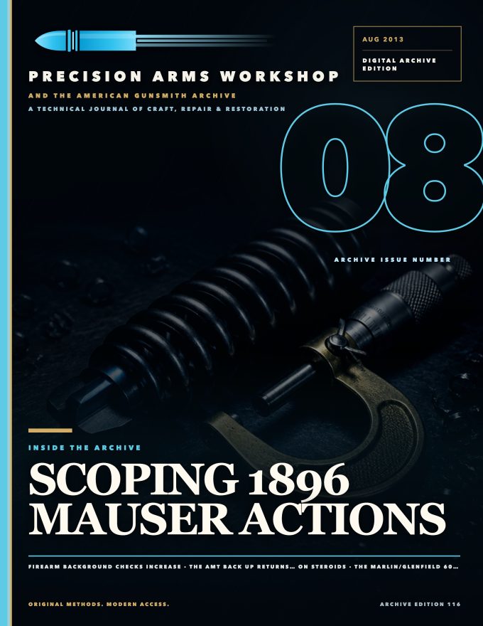 August 2013 cover — Gunsmith Magazine, The American Gunsmith Archive