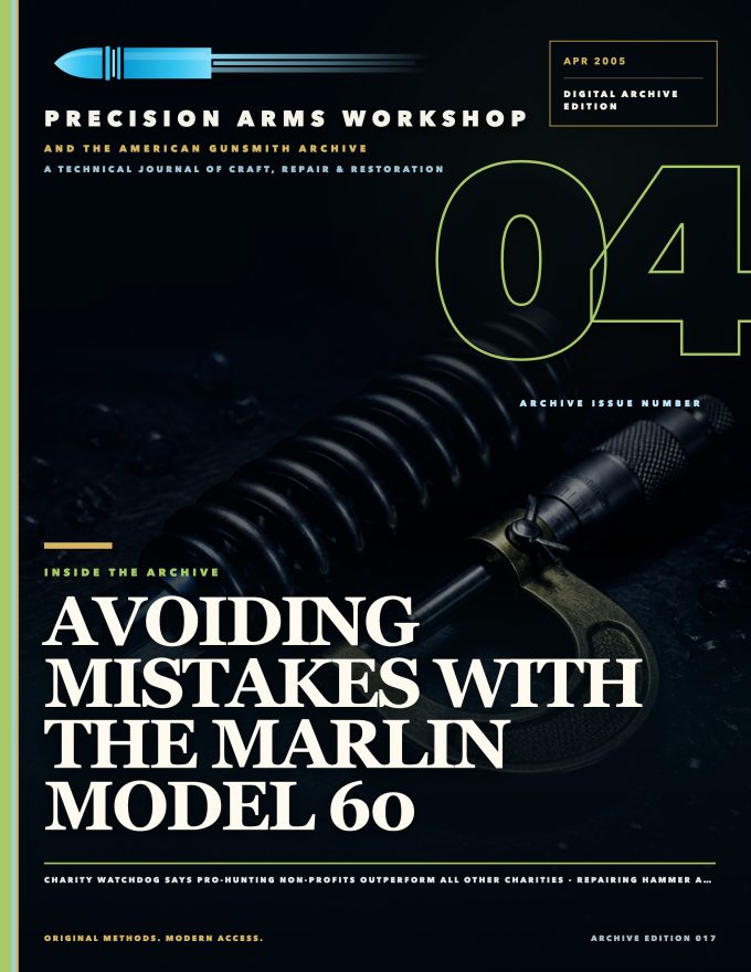 April 2005 cover — Gunsmith Magazine, The American Gunsmith Archive