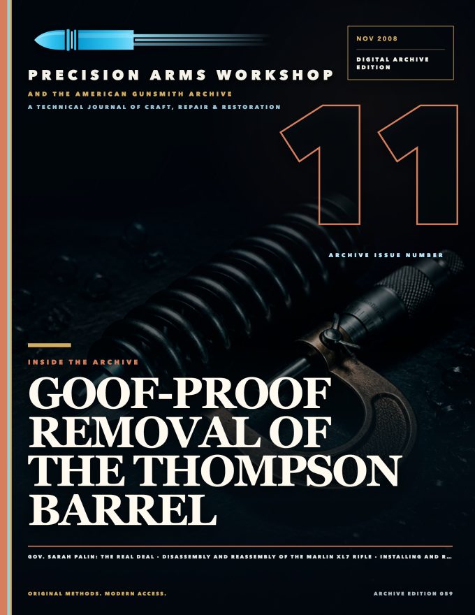 November 2008 cover — Gunsmith Magazine, The American Gunsmith Archive