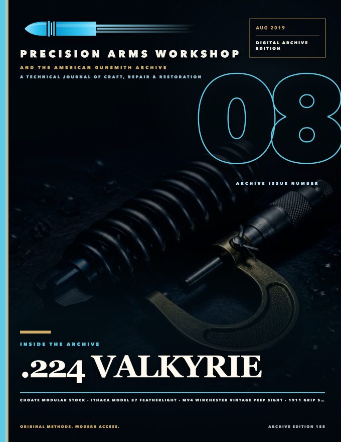 August 2019 cover — Gunsmith Magazine, The American Gunsmith Archive