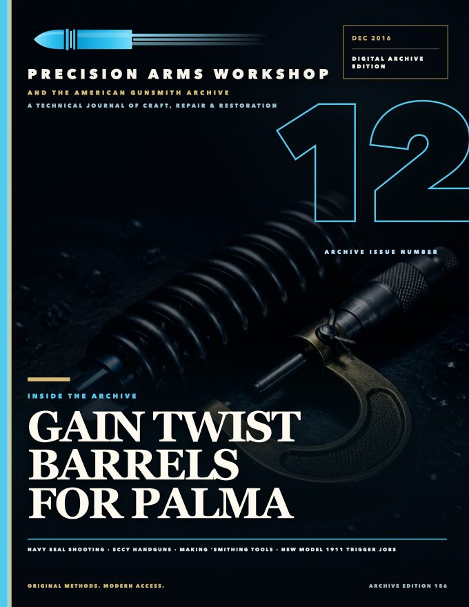 December 2016 cover — Gunsmith Magazine, The American Gunsmith Archive