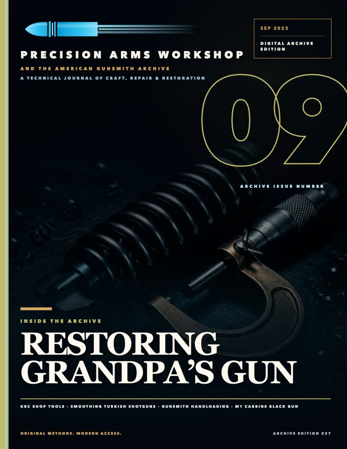 September 2023 cover — Gunsmith Magazine, The American Gunsmith Archive
