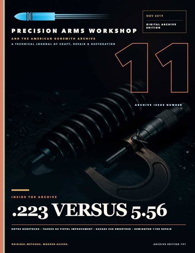 November 2019 cover — Gunsmith Magazine, The American Gunsmith Archive