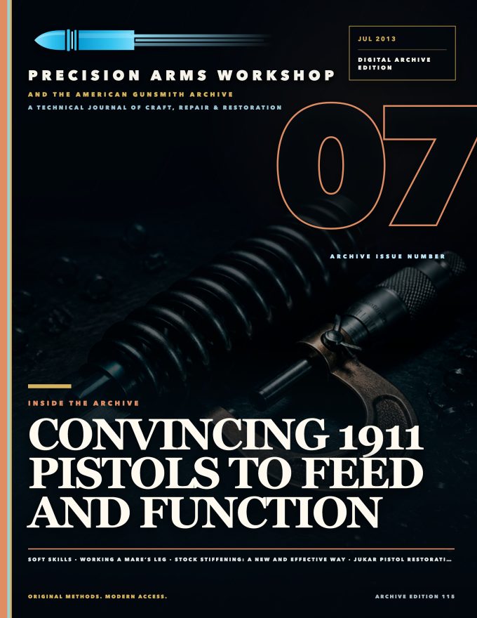 July 2013 cover — Gunsmith Magazine, The American Gunsmith Archive