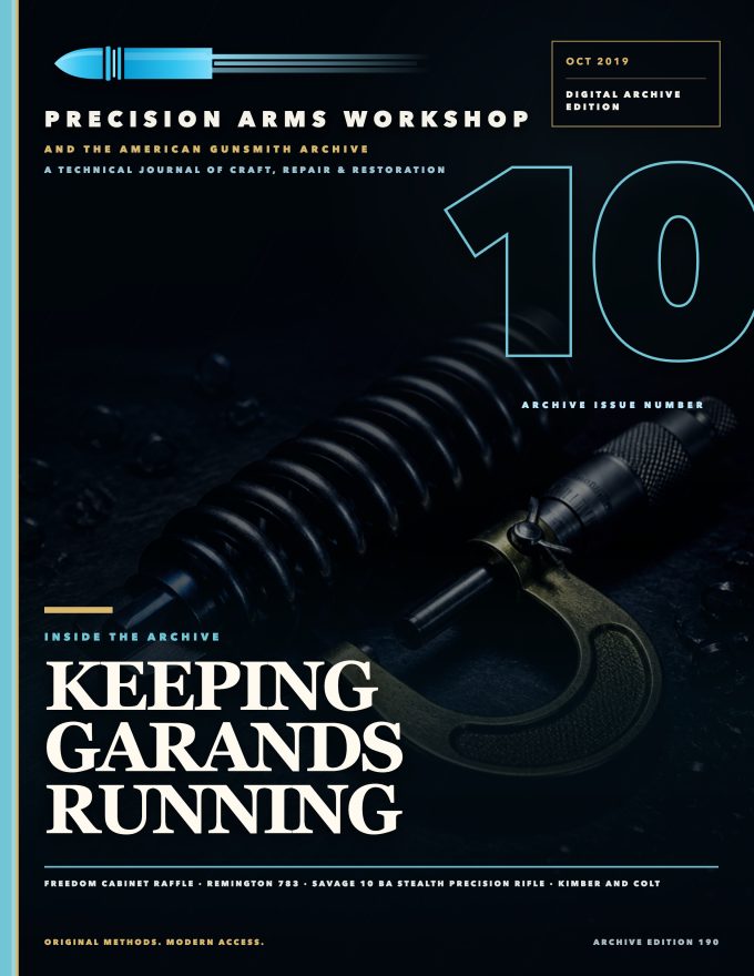 October 2019 cover — Gunsmith Magazine, The American Gunsmith Archive