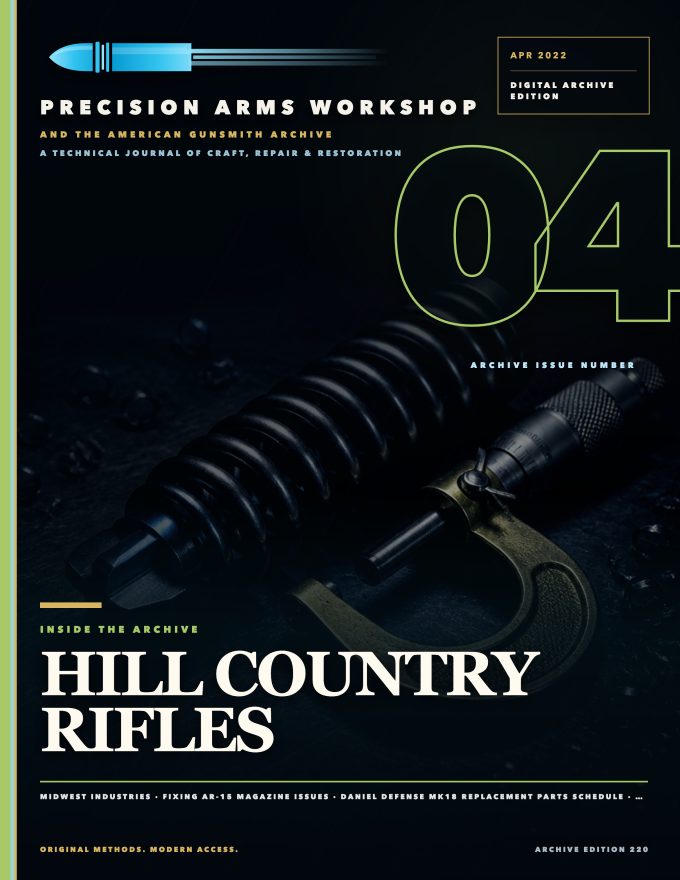 April 2022 cover — Gunsmith Magazine, The American Gunsmith Archive