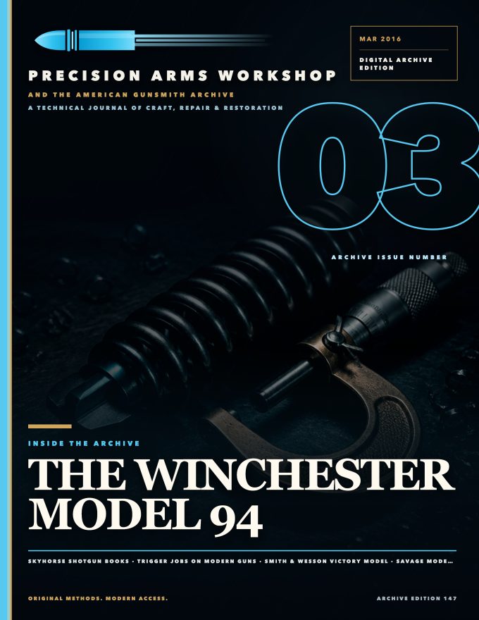 March 2016 cover — Gunsmith Magazine, The American Gunsmith Archive