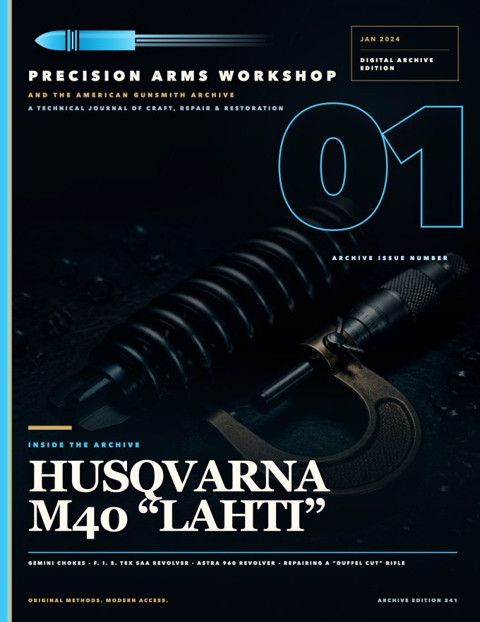 January 2024 cover — Gunsmith Magazine, The American Gunsmith Archive
