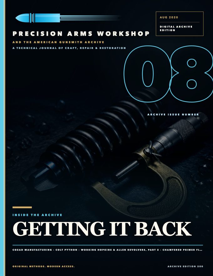 August 2020 cover — Gunsmith Magazine, The American Gunsmith Archive