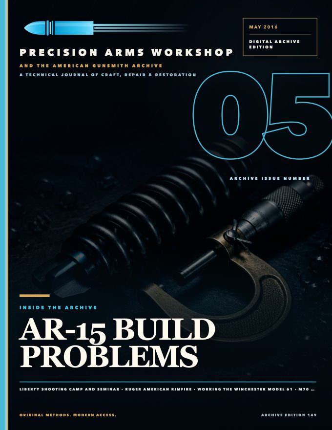 May 2016 cover — Gunsmith Magazine, The American Gunsmith Archive