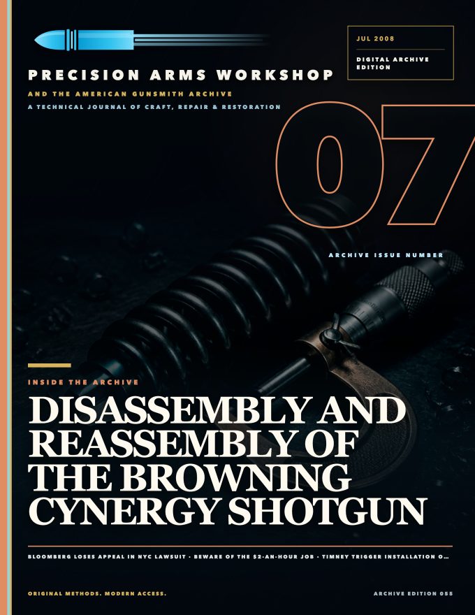 July 2008 cover — Gunsmith Magazine, The American Gunsmith Archive