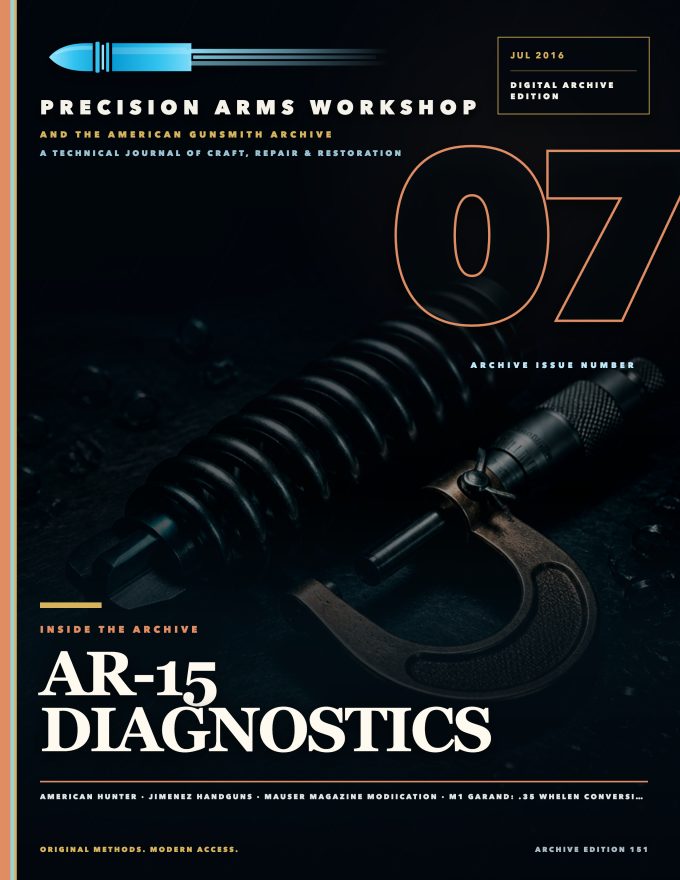 July 2016 cover — Gunsmith Magazine, The American Gunsmith Archive