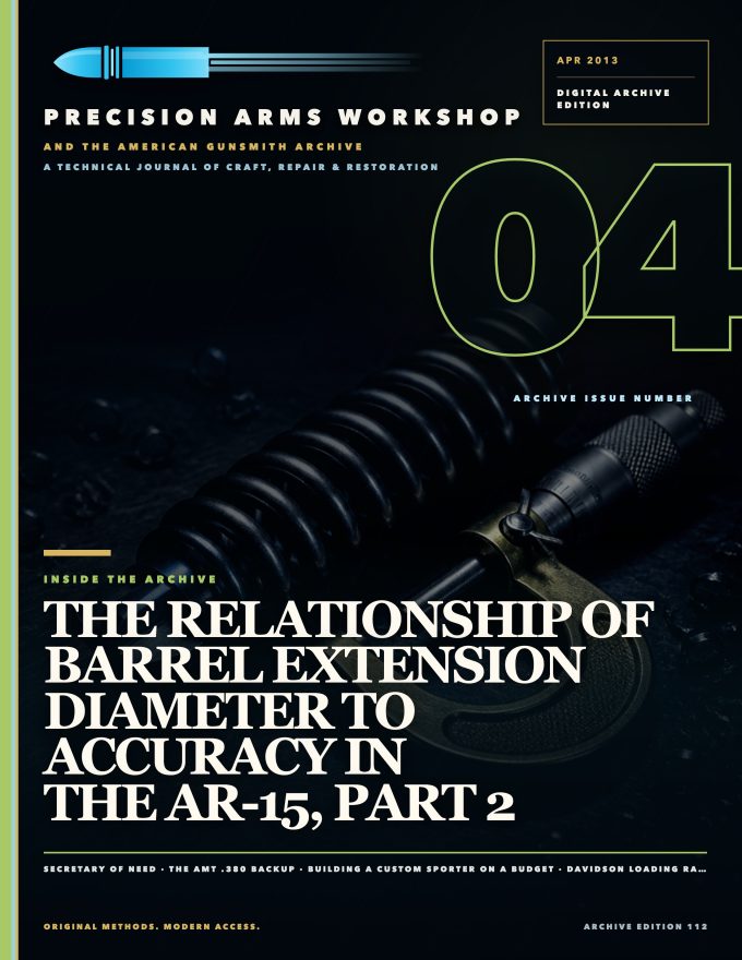 April 2013 cover — Gunsmith Magazine, The American Gunsmith Archive